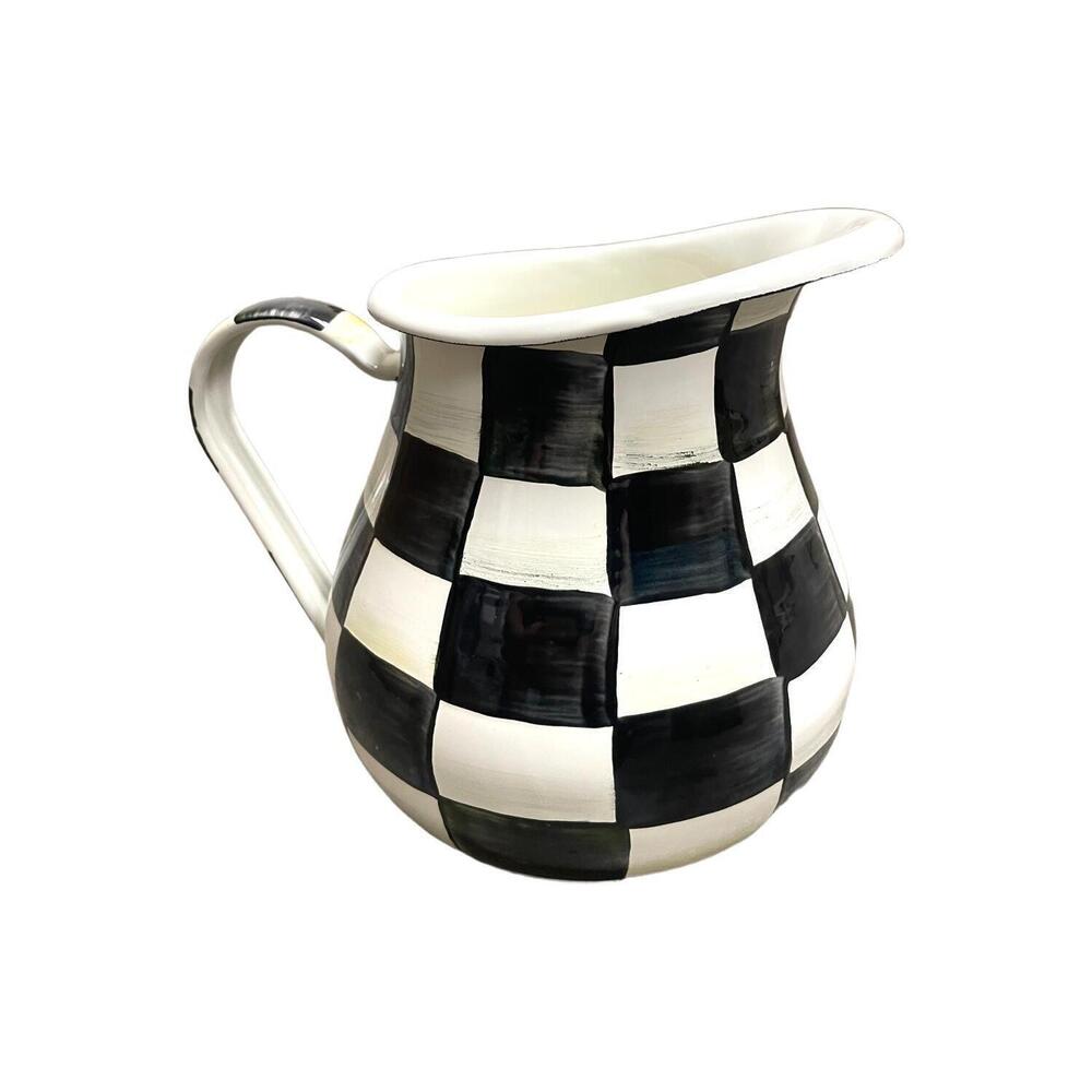 MacKenzie-Childs Enamel Pitcher Courtly Check